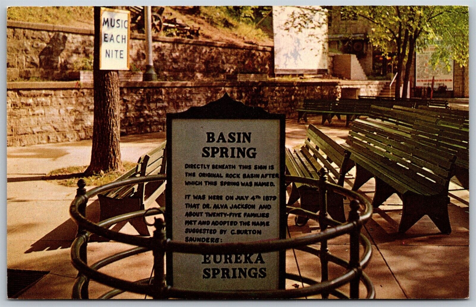 Vtg Eureka Springs Arkansas AR Basin Spring Park 1960s View Unused Postcard