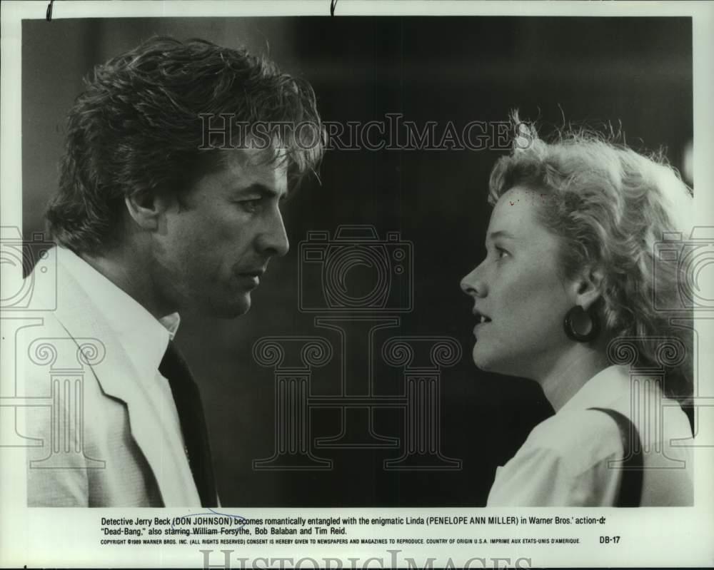 1989 Press Photo Don Johnson and Penelope Ann Miller starring in \