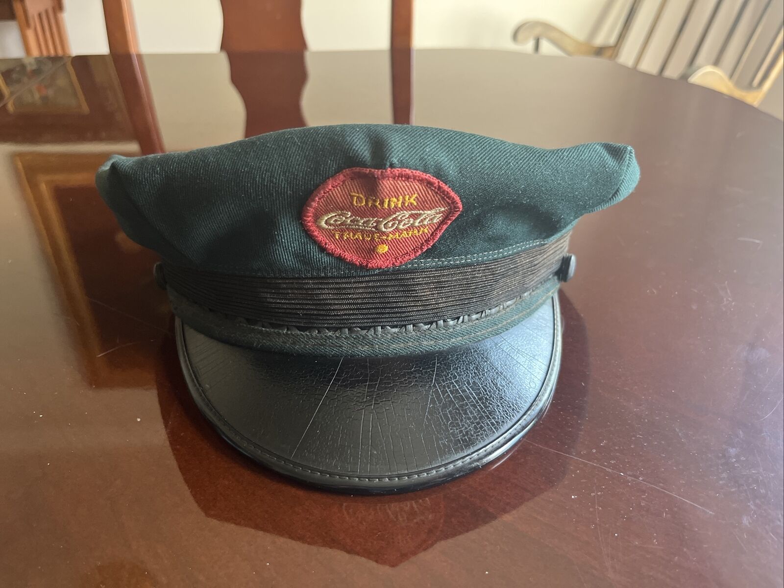1950-60's, Coca-Cola, Vintage Green Delivery Man Hat  Scarce (Real Not A Repro)