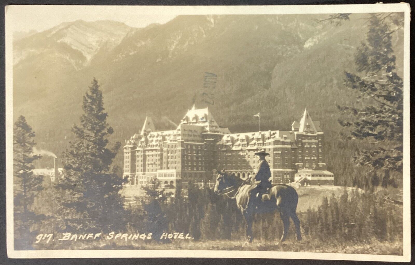 Banff Springs Hotel Canada Real Photo Vintage RPPC Postcard Posted 1940