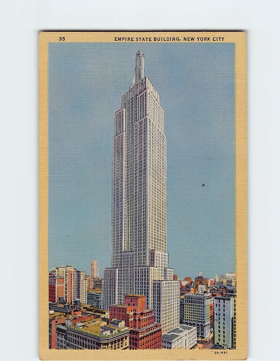 Postcard Empire Statue Building New York City New York USA