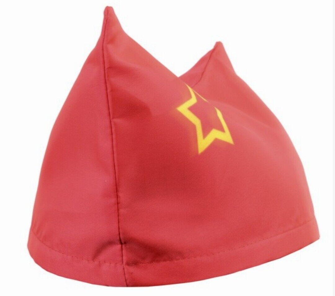 VINTAGE UNUSED 1980\'s USSR PIONEER UNIFORM NEW RED SILK PILOTKA GARRISON CAP NWT