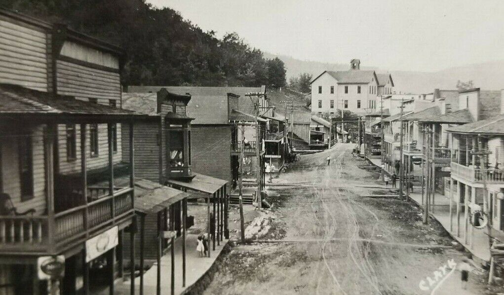 Postcard Real Photo Main Street Cross Fork Pennsylvania 1903