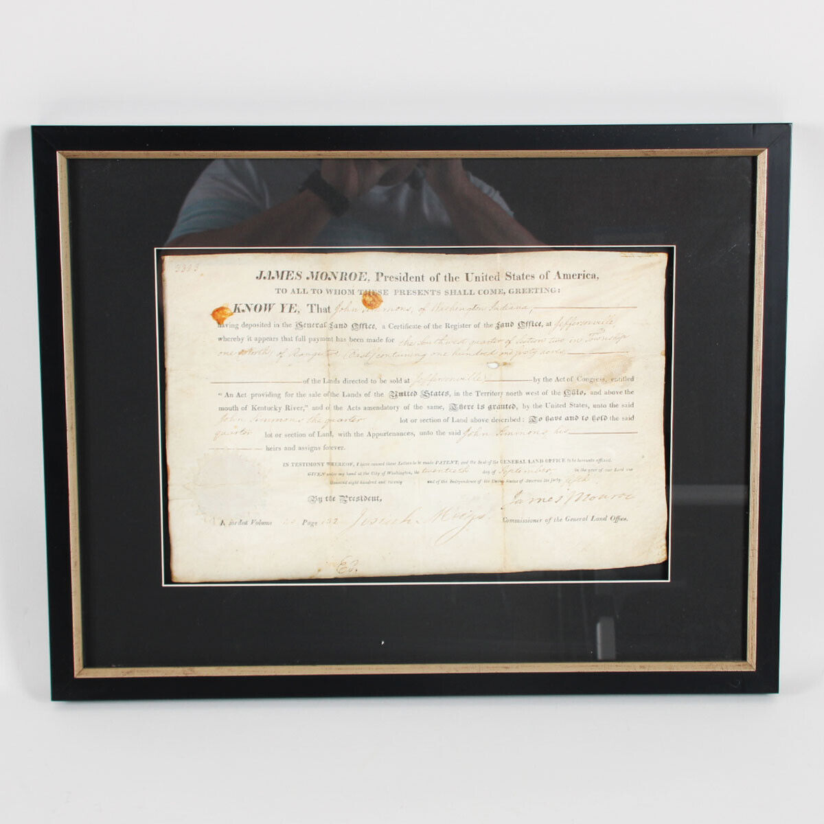 1823 James Monroe Signed Document as President - COA JSA & PSA/DNA