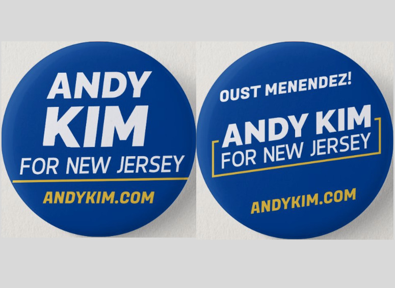 Andy Kim for US Senate 2024 Pinback Buttons New Jersey Political Menendez 2.25\