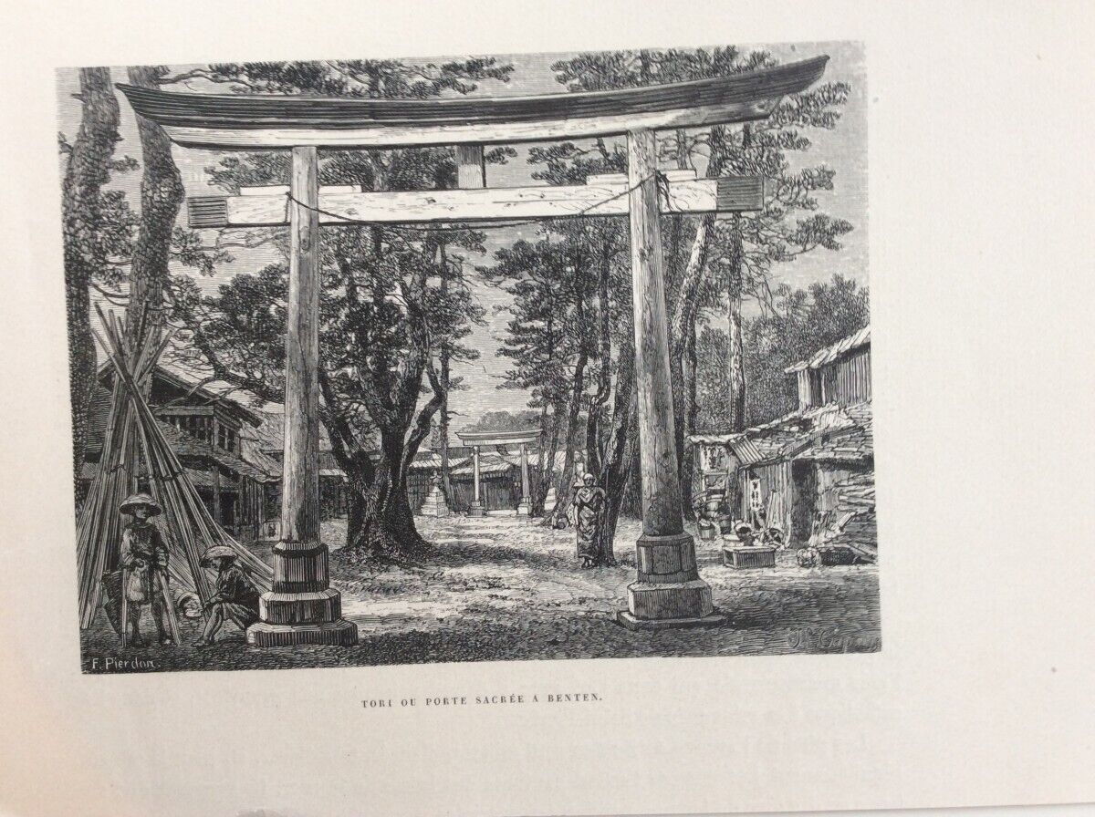 Unveil Late Edo Period Japanese Pictures Yokohama Benten Street Torii Original W