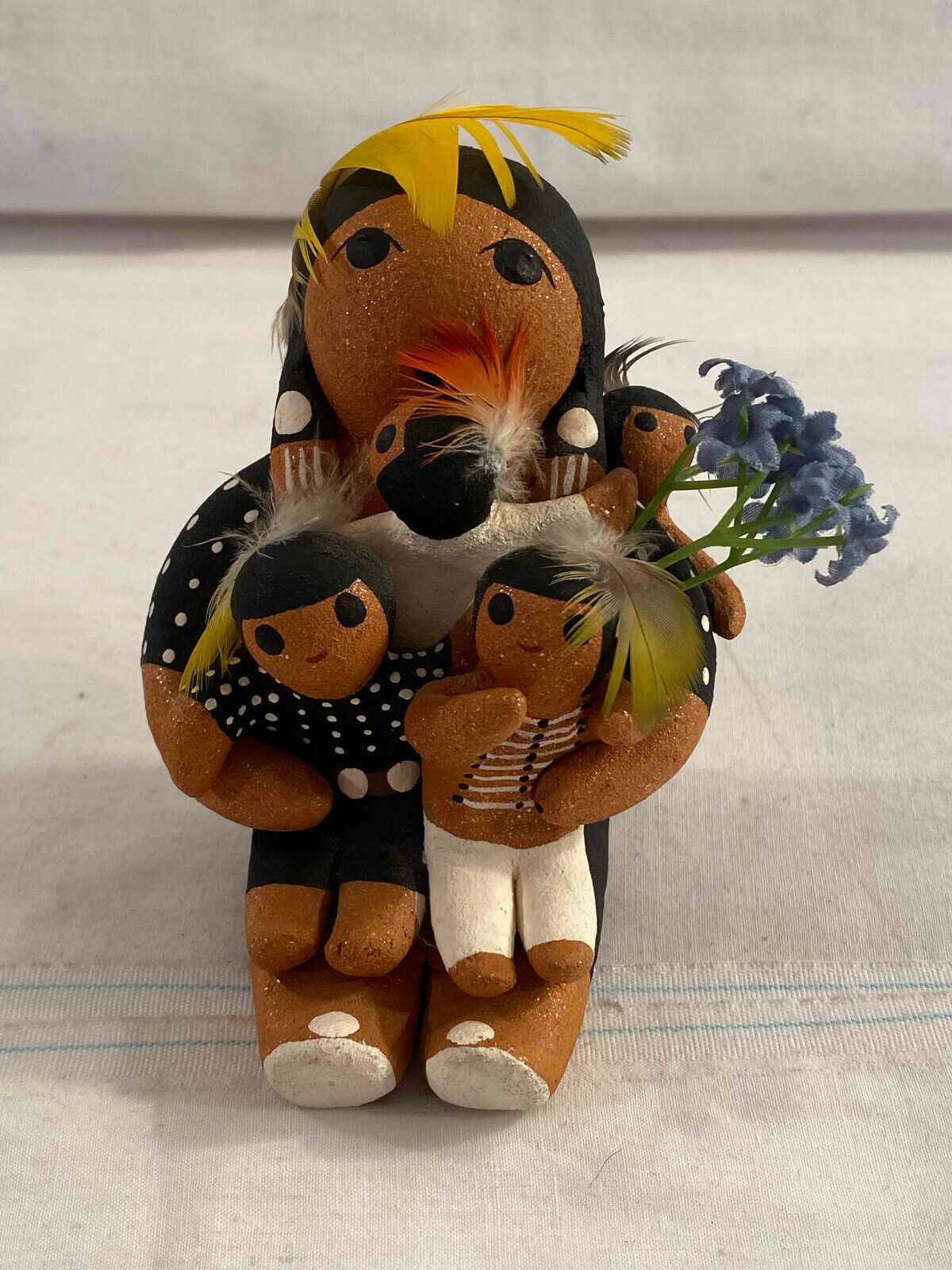 Quintana Signed Handmade Figure Woman + Children 