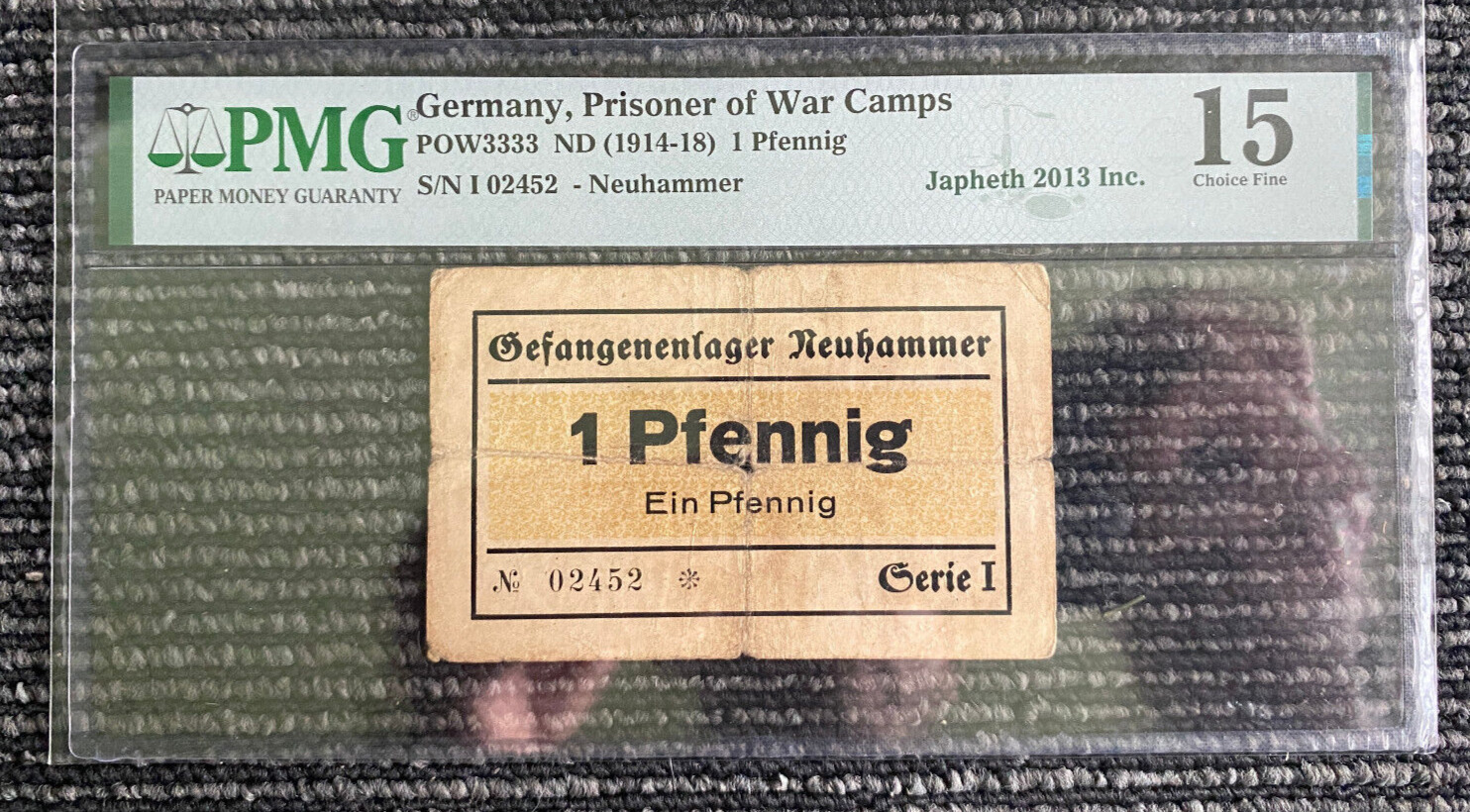 Germany WWI Prisoner Of War Camps 1 Pfennig POW3333 1914-18 PMG 15 Fine