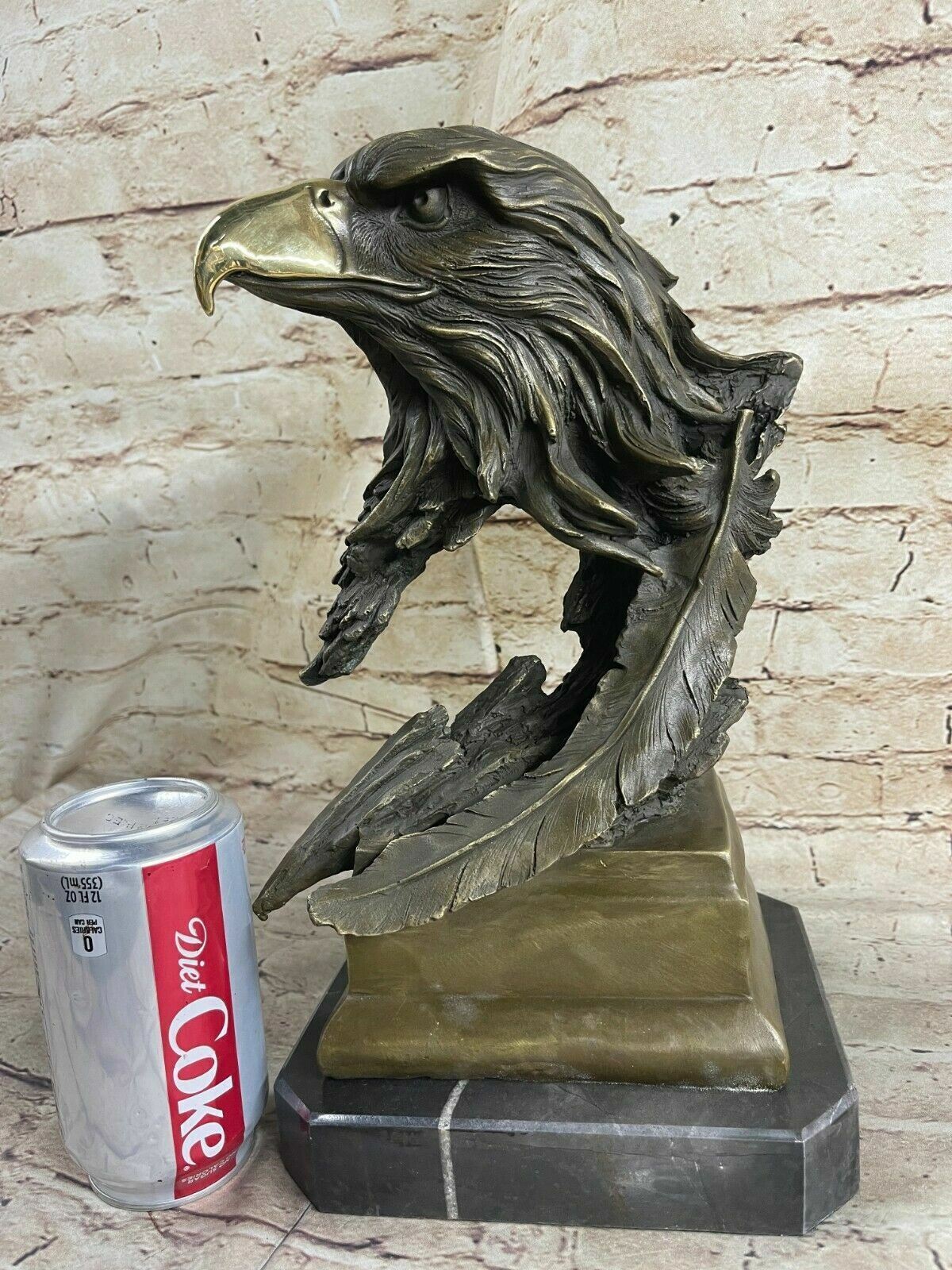Large Solid Cast Bronze American Eagle Sculpture on Marble Fisher Hot Cast SALE