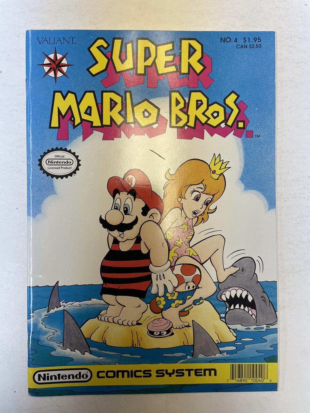 Super Mario Bros. #4 Very Nice, Rare Valiant  Nintendo Comics System  1990