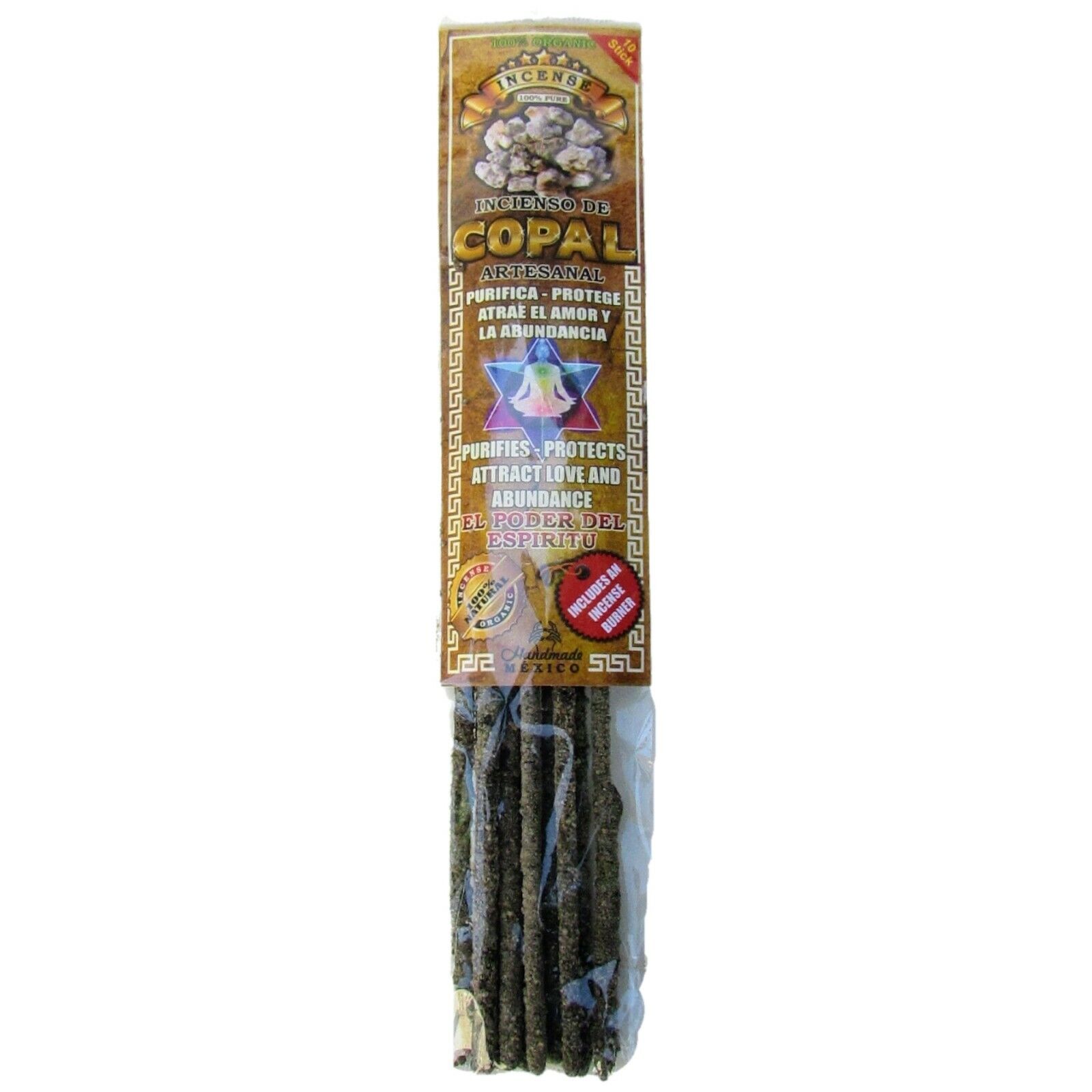 Copal Incense Sticks 100% Pure / Copal Blanco en Varitas de Incienso 10 Sticks