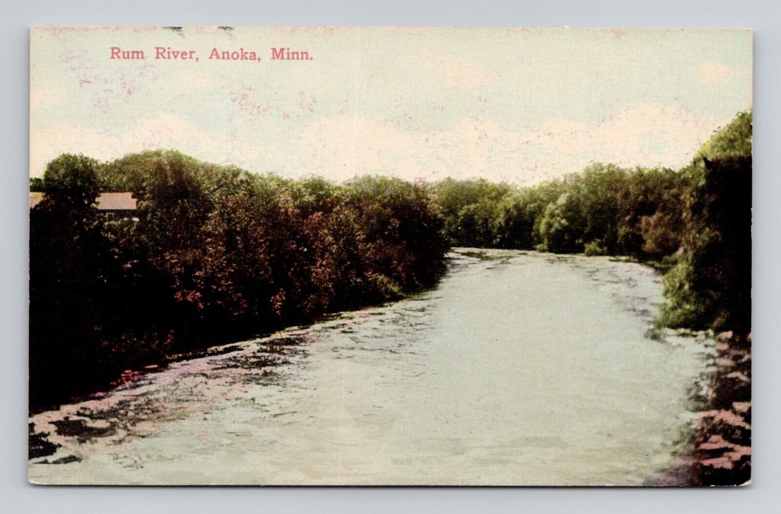 Postcard Rum River in Anoka Minnesota, Antique O5