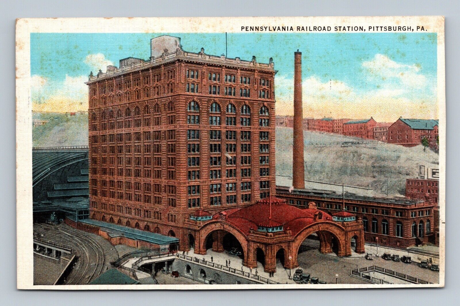 Vintage Postcard View of Pennsylvania Railroad Station Pittsburgh PA
