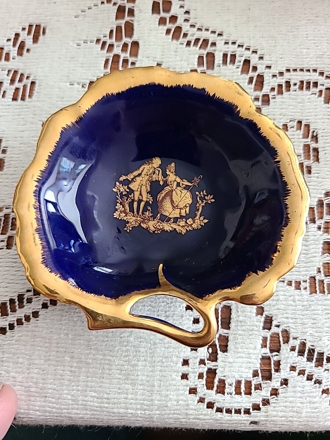 Vintage Limoges Cobalt Blue & Gold Victorian Miniature 3\