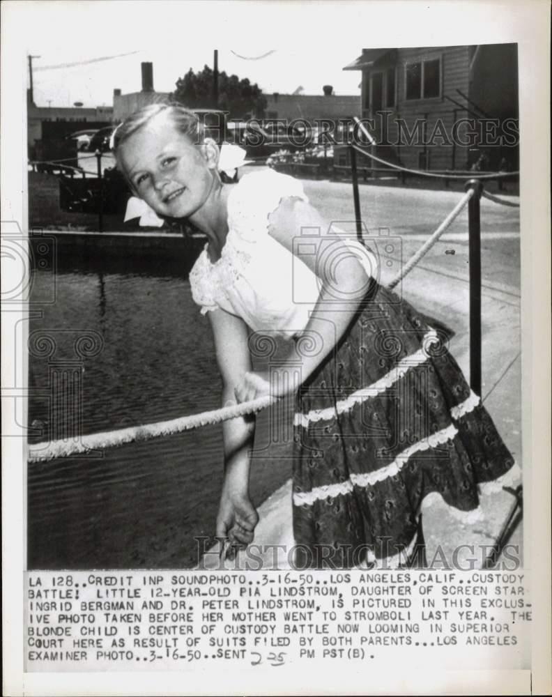1950 Press Photo Ingrid Bergman\'s daughter Pia Lindstrom in Los Angeles, CA