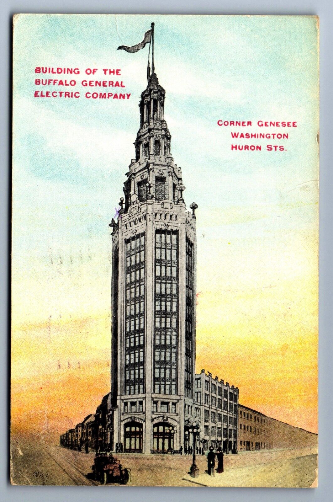 1912 GENERAL ELECTRIC GE BLDG BUFFALO, NY WITNESS GOER MESSAGE Postcard P16