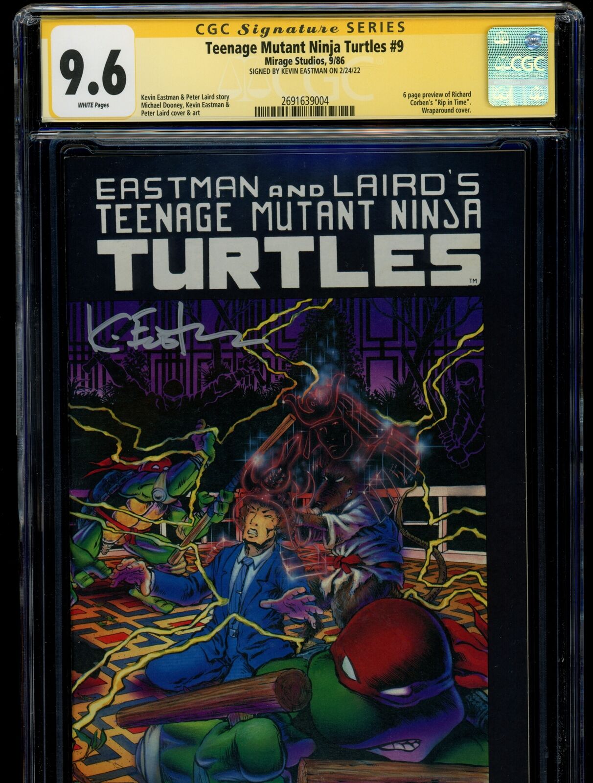 Teenage Mutant Ninja Turtles #9 Mirage 1986 CGC SS 9.6 Signed by Eastman [VF11A]