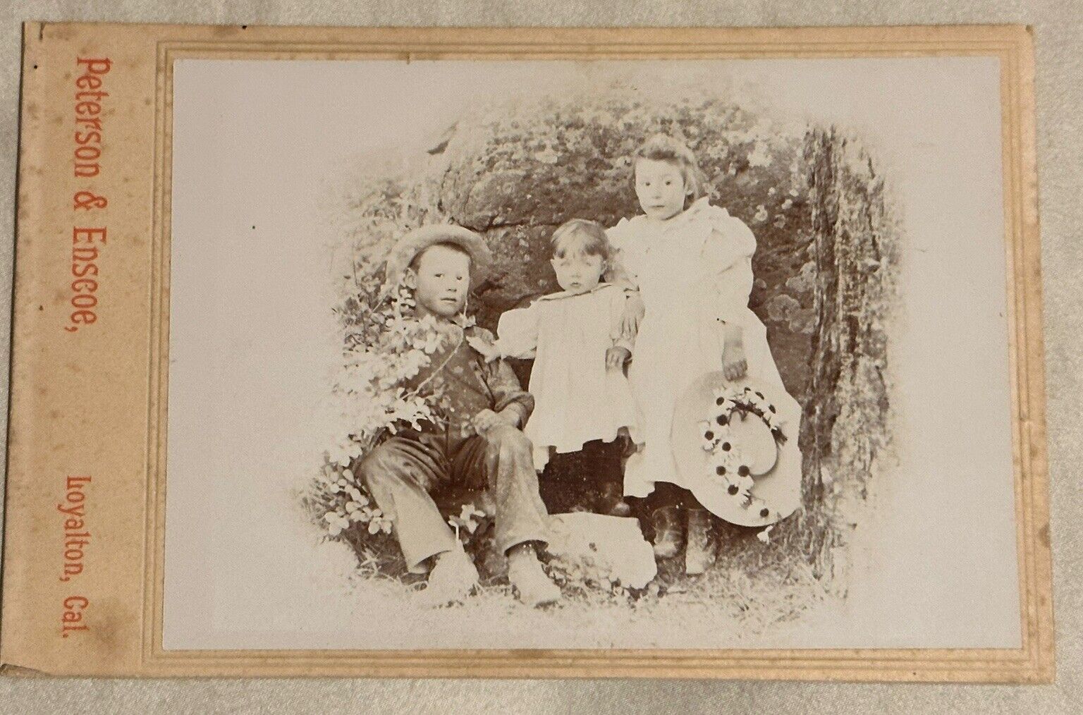 1890\'s Cabinet Card - Peterson & Enscoe  Loyalton California - Three Children