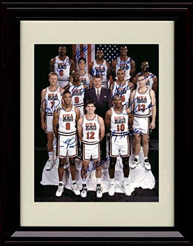 8x10 Framed 1992 US Olympic Team Dream Team Autograph Promo Print