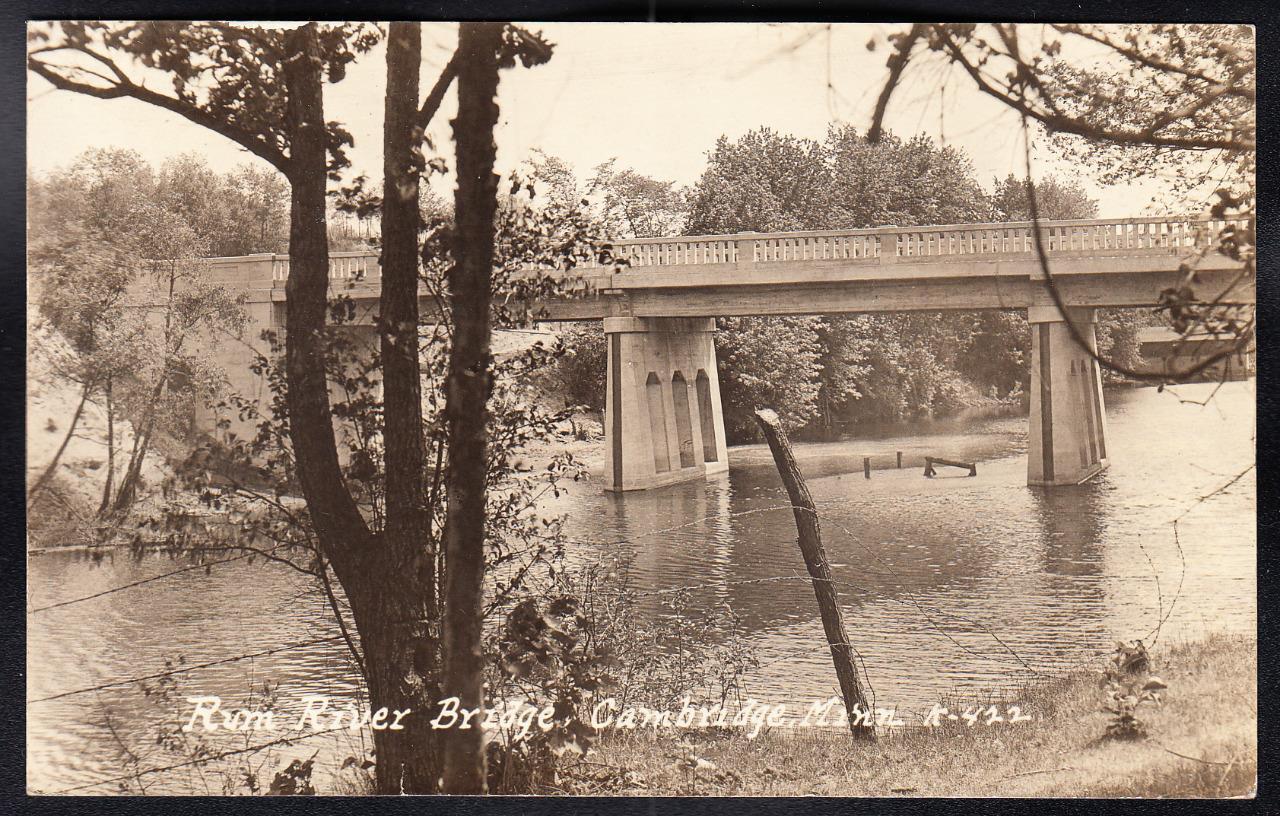 RPPC 1926 RUM RIVER BRIDGE Cambridge Massachusetts Postcard T726