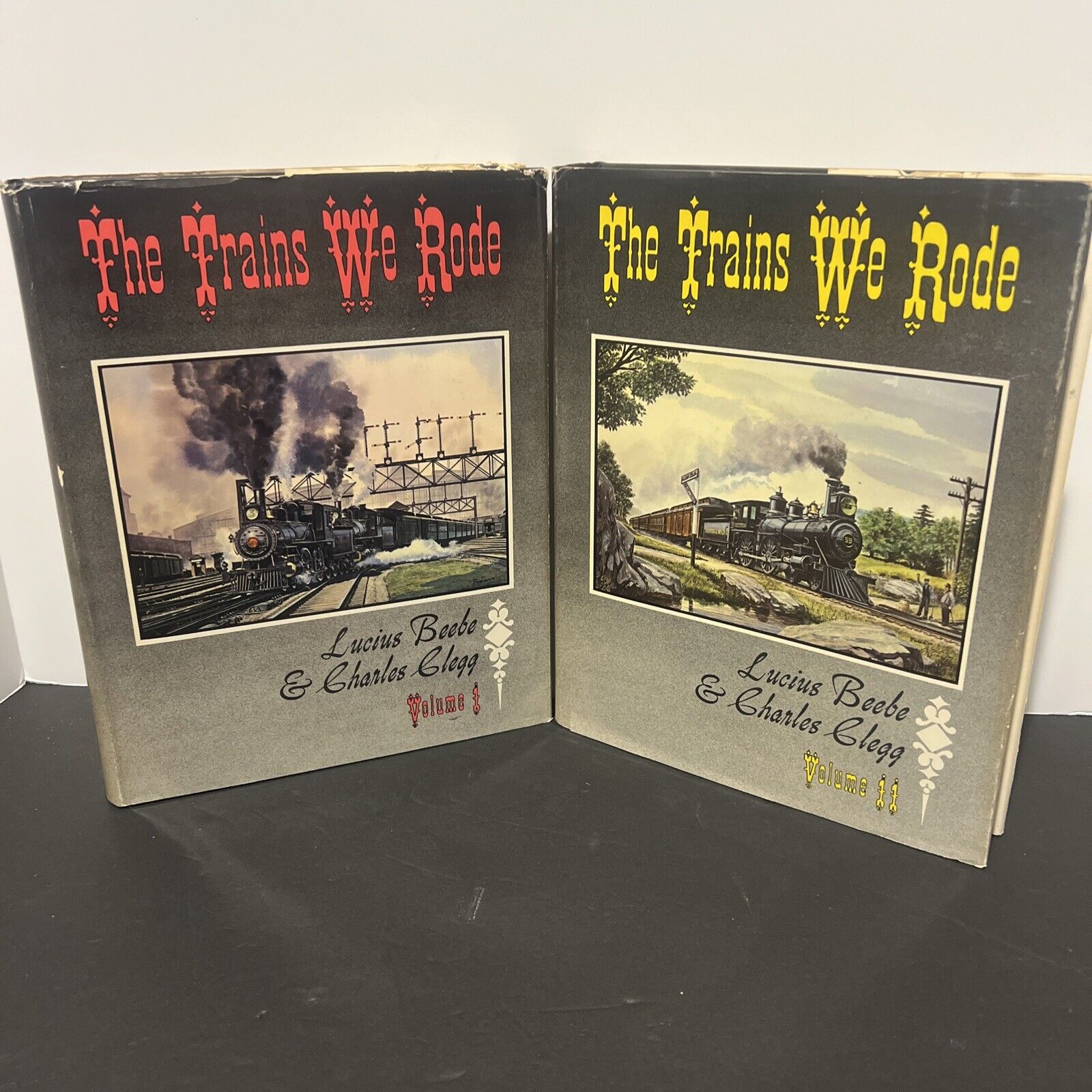 The Trains We Rode Railroad Book Set Vol 1 & 2 1965 1966 HC/DJ Beebe Clegg