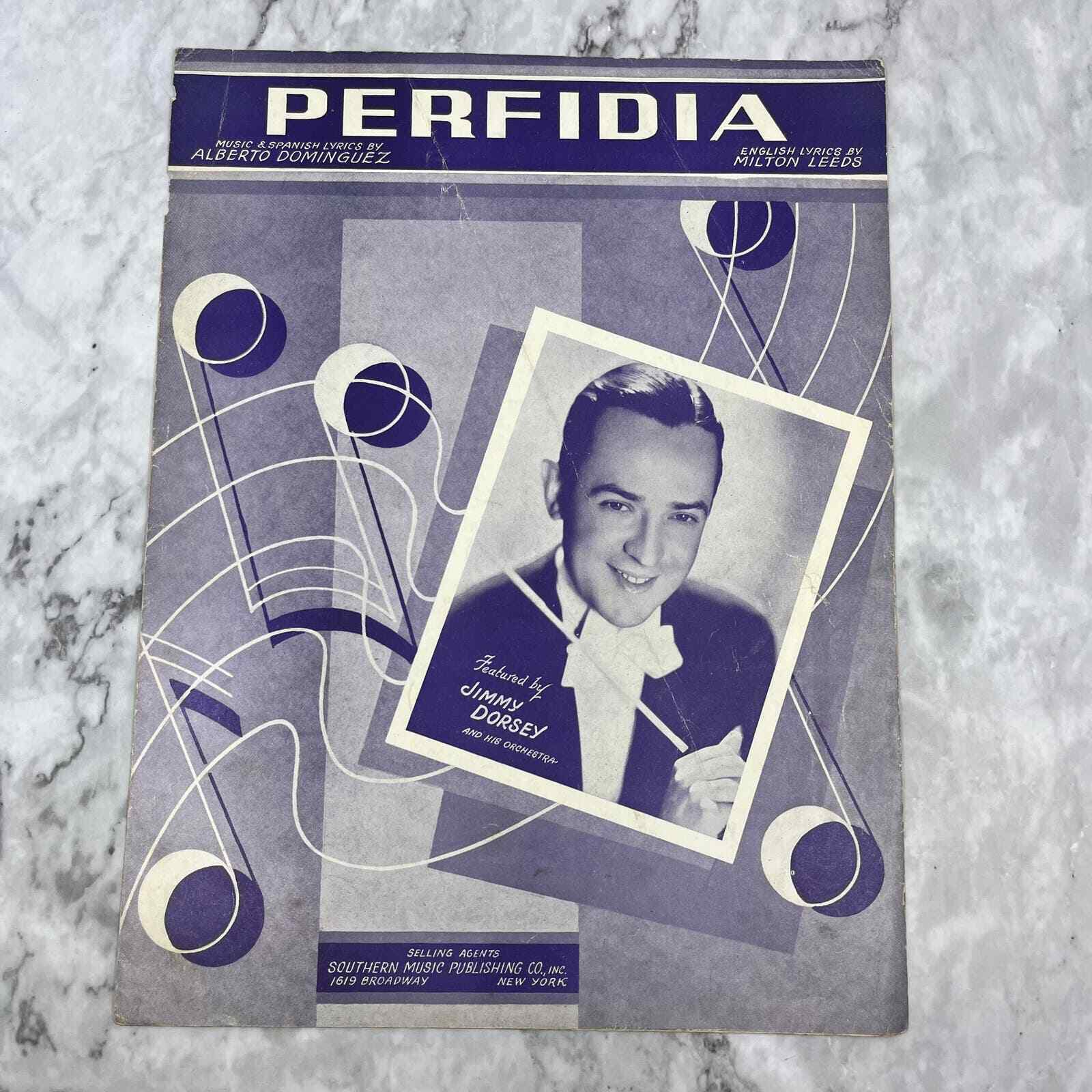 1941 Vintage Perfidia Sheet Music Alberto Dominguez Jimmy Dorsey TJ4