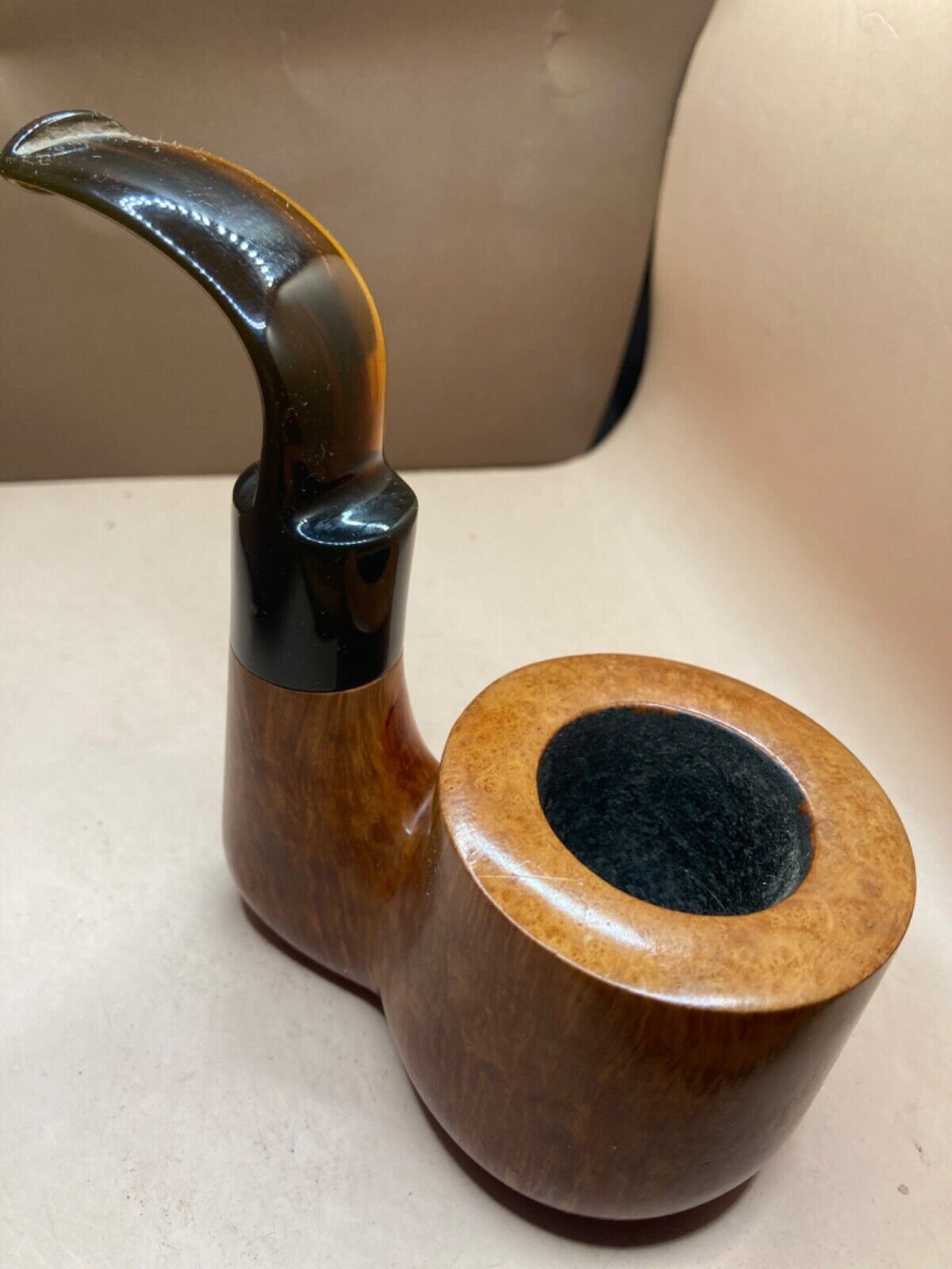 Vtg Andre Mermet Oversized Art Carved Sitter Collector’s Tobacco Pipe -Beautiful