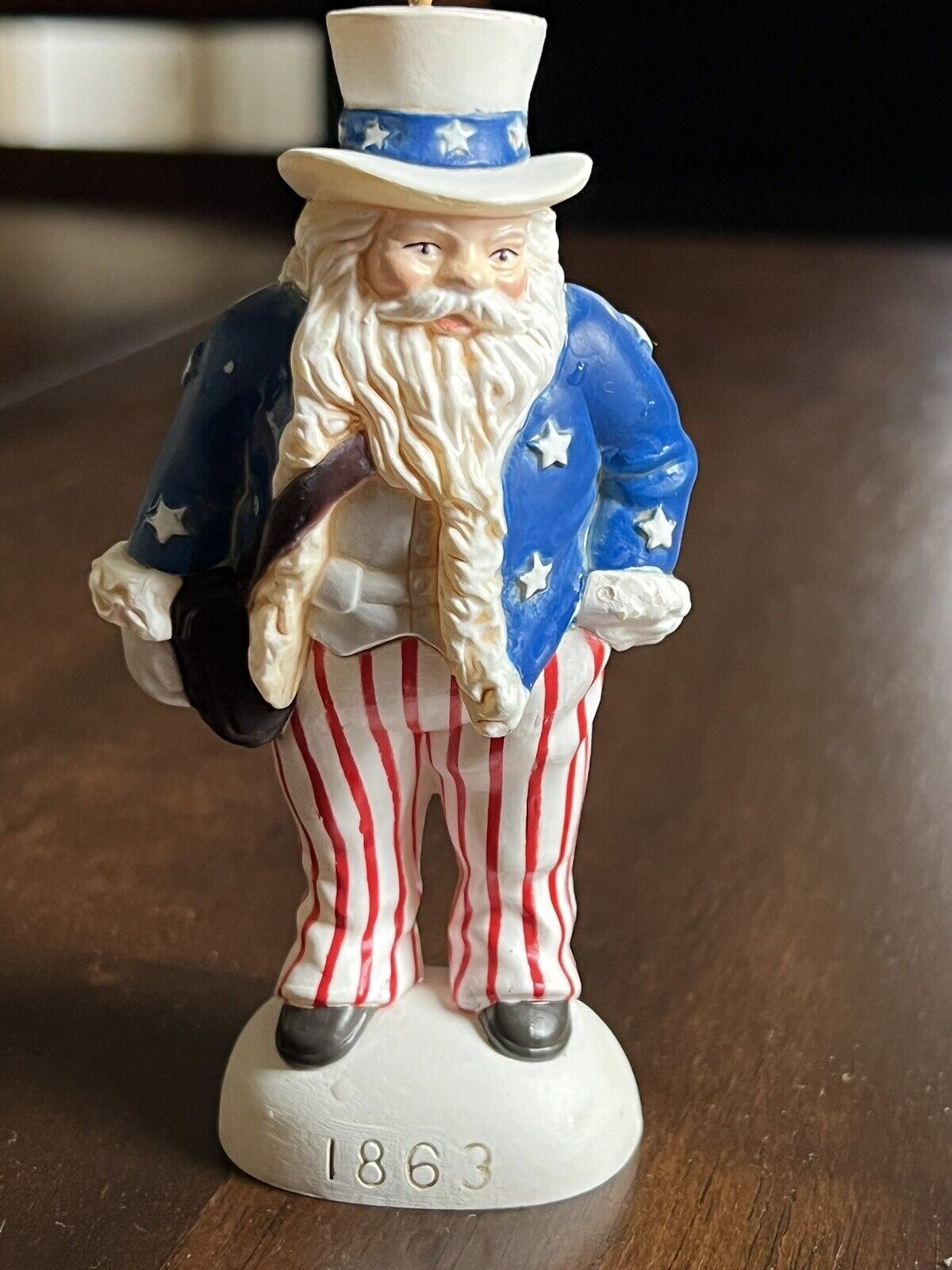 Santa Through the Ages 1863 Patriotic Christmas Ornament, 4.5 Inches, Uncle Sam