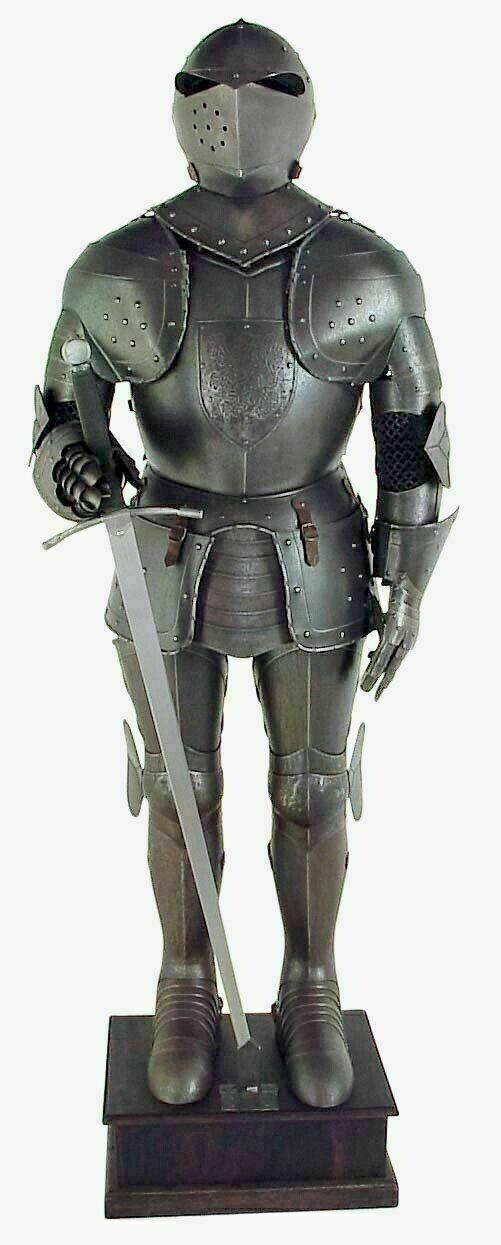 Medieval Knight Suit of Armour Steel Full Size Body Armor Antique Armour W/ Base