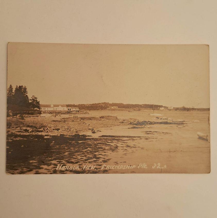 Friendship Maine Harbor View with Boats 1916 Antique Real Photo Postcard RPPC