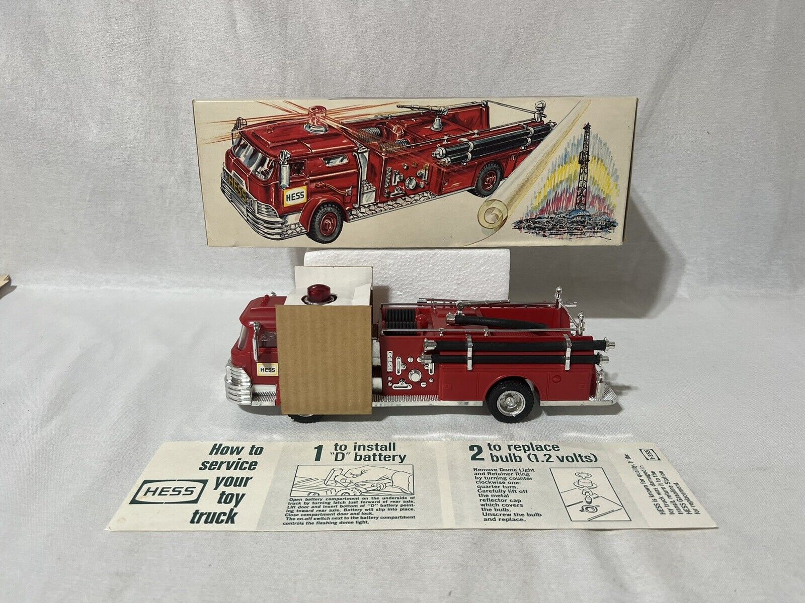 Vintage 1970 HESS Fire Truck w/ Original Box