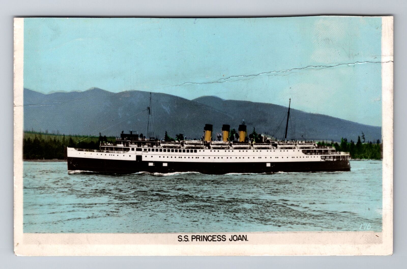 SS Princess Joan, Ship, Transportation, Antique, Vintage c1954 Souvenir Postcard