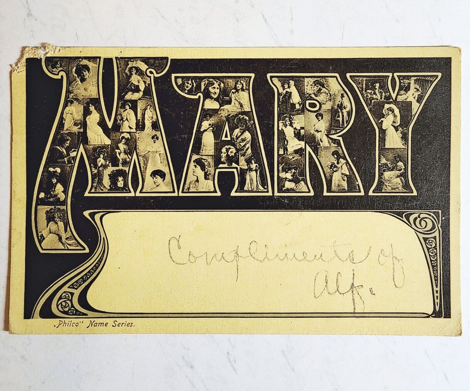 MARY ~ Antique 1906 Large Letter Postcard ~ Philco Name Series