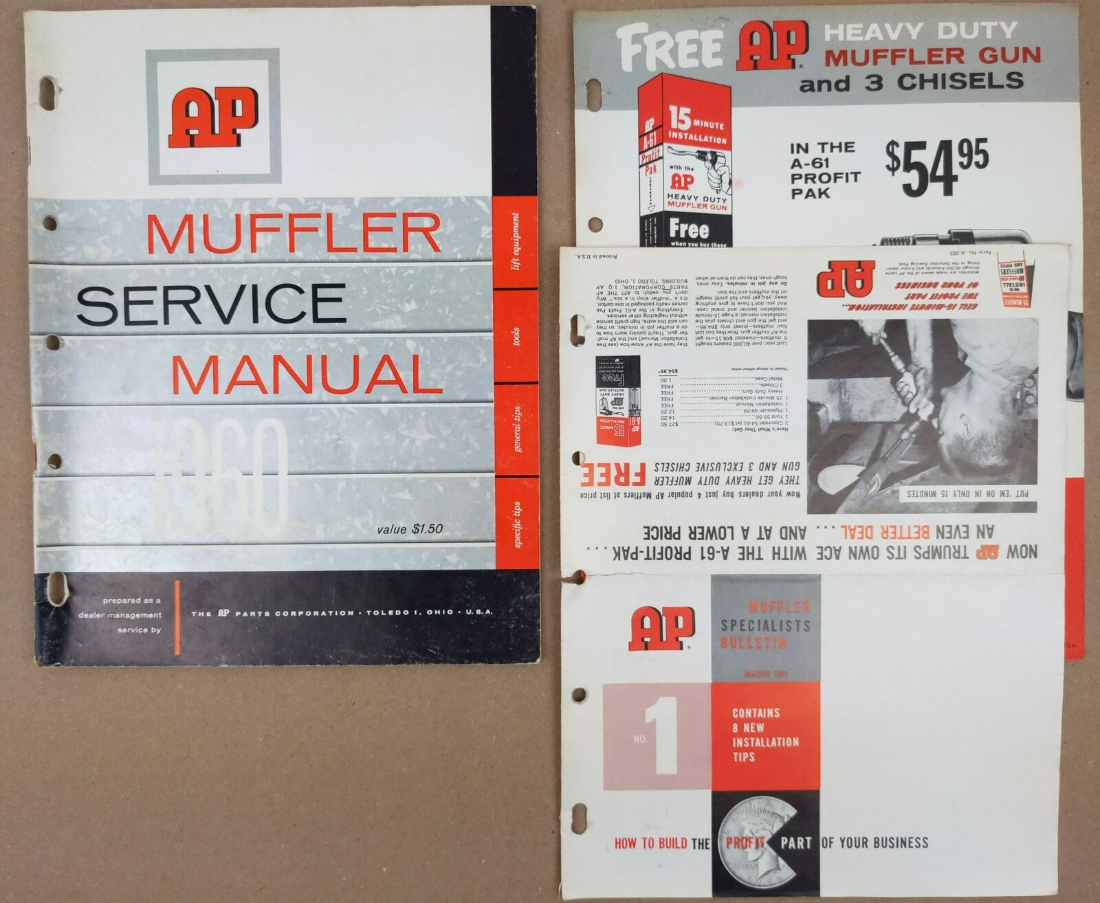 AP Muffler Service Manual ~ Service Garage booklet + EXTRAS ~ Vintage Original