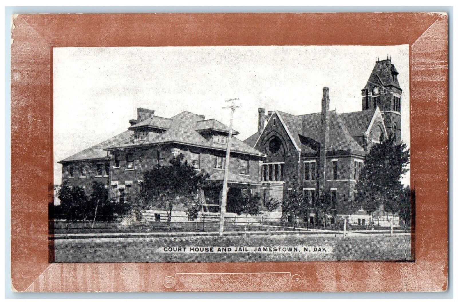 c1910\'s Court House And Jail Building Jamestown North Dakota ND Antique Postcard