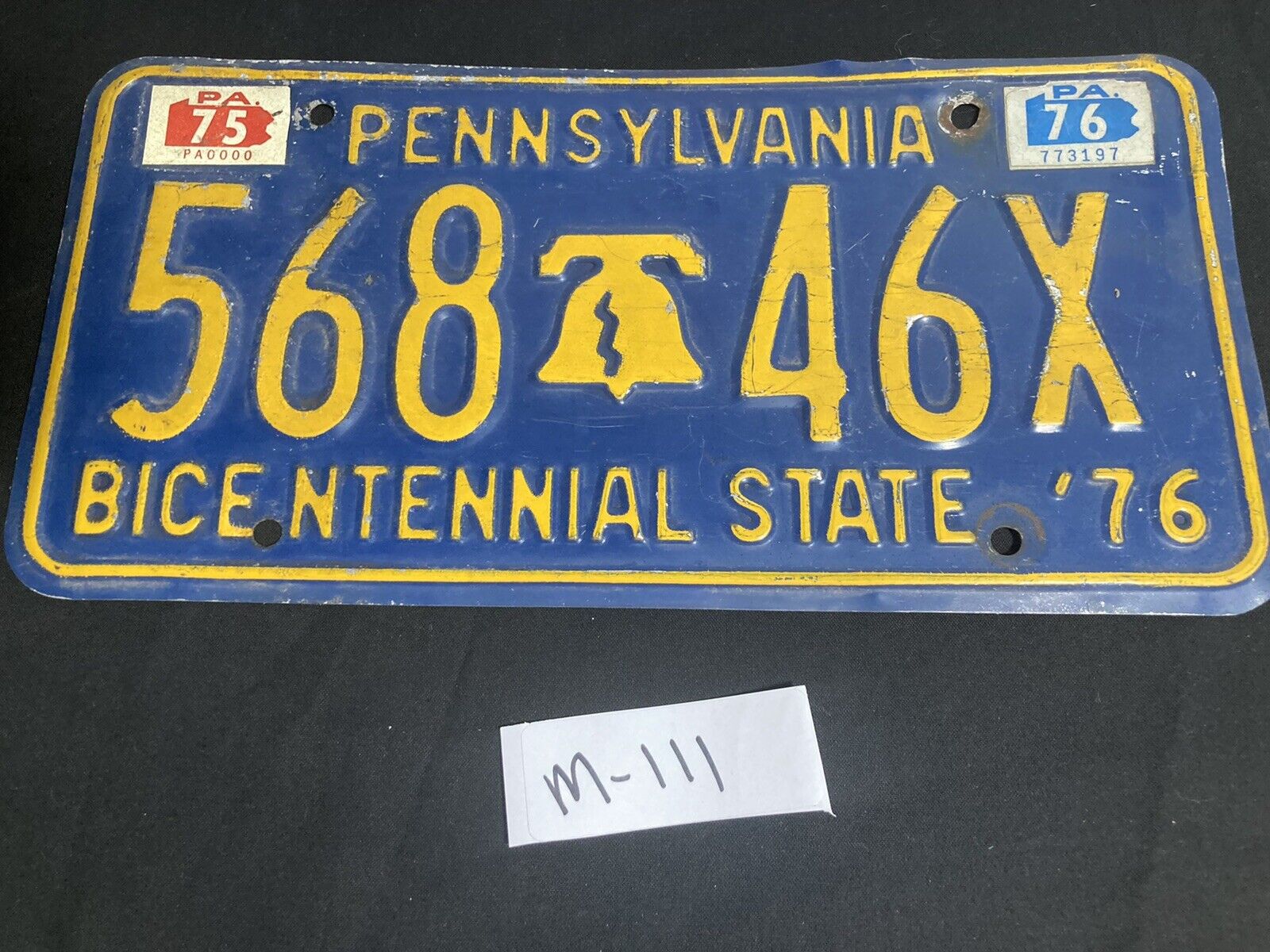 Pennsylvania 1971 BICENTENNIAL STATE License Plate #568-46X
