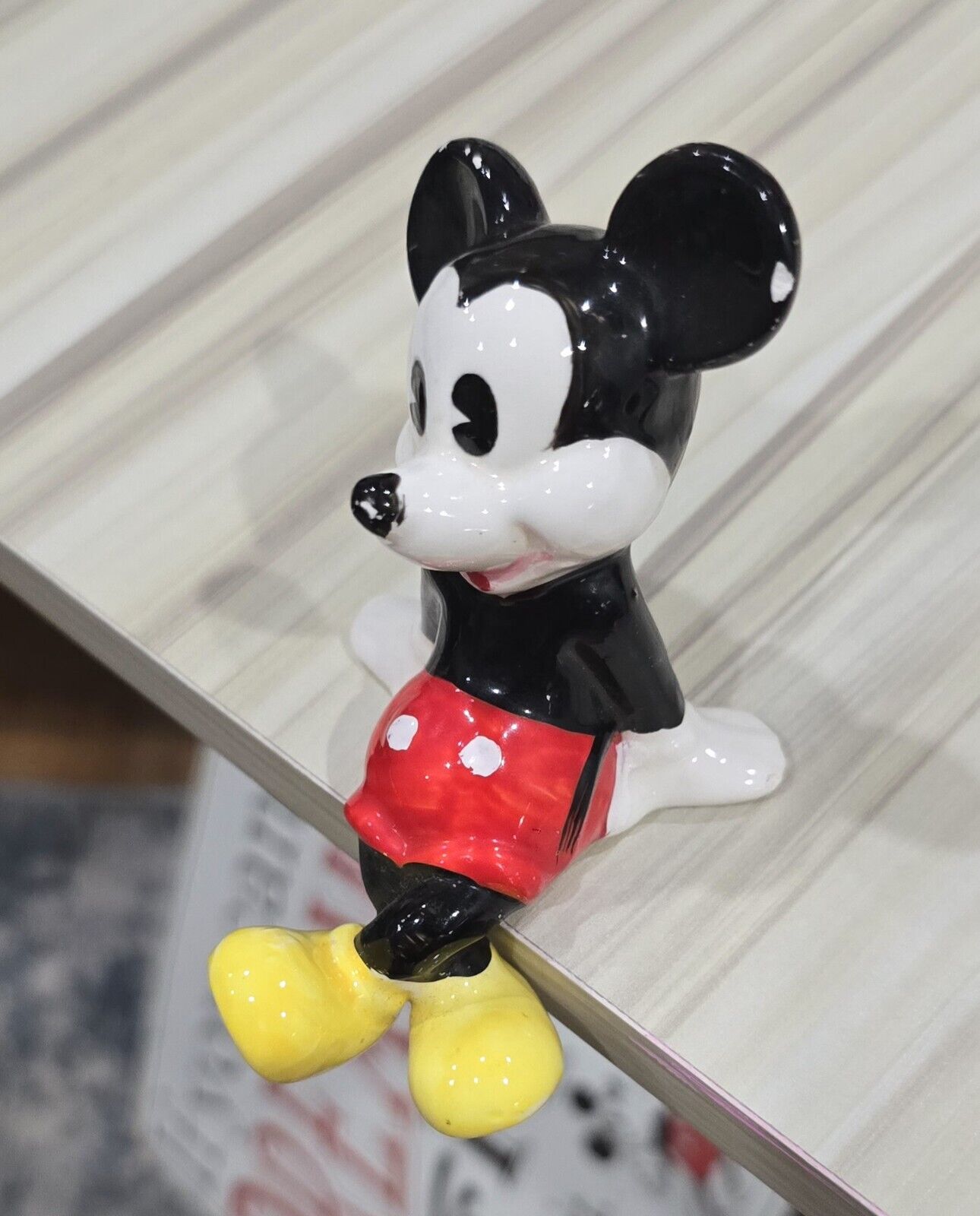 Vintage Disney Ceramic Micky Mouse Mini Figure, 