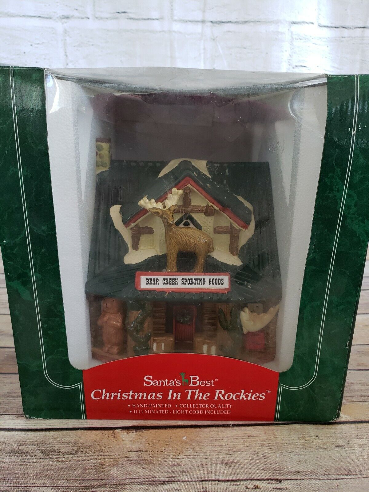 Vtg Santa\'s Best Christmas in the Rockies Bear Creek sporting Goods with box