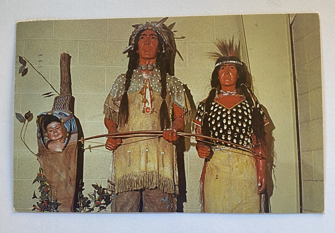 Vintage Postcard c1967~ Kauffman Museum Sioux Family ~ North Newton Kansas KS