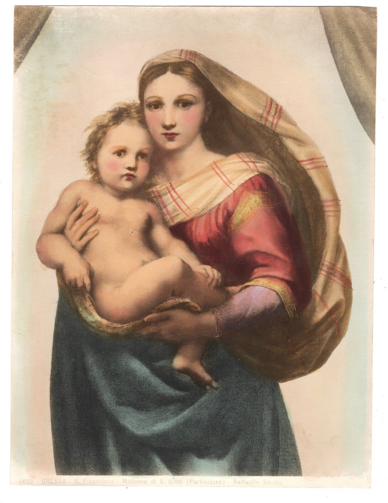 The Sistine Madonna Hand Tinted Photo 8x10 Amazing Quality c1910