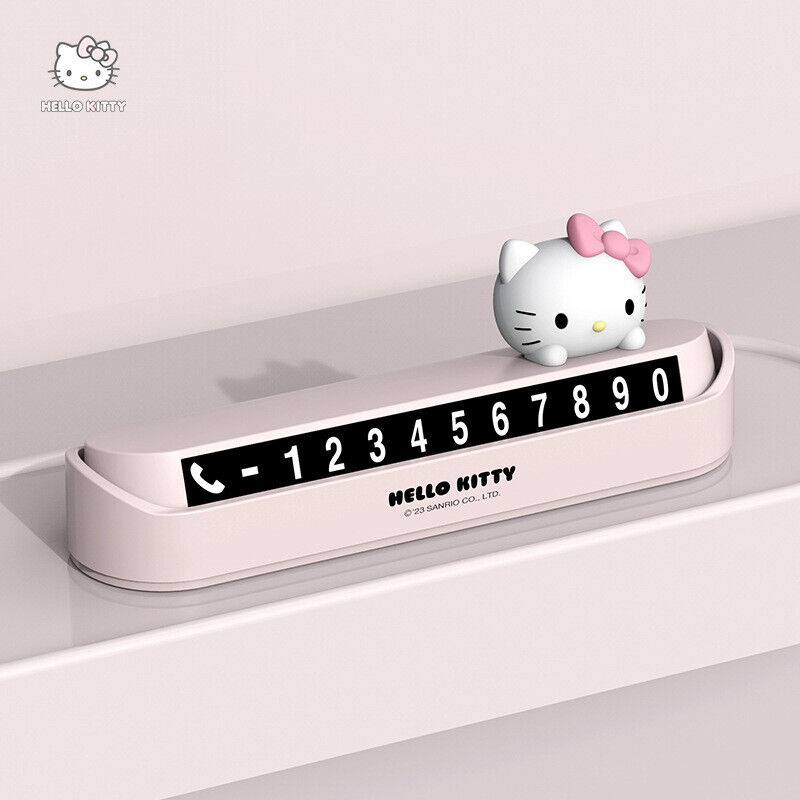 Hello Kitty Melody Car Temporary Parking Phone Number Card Plate Accessories