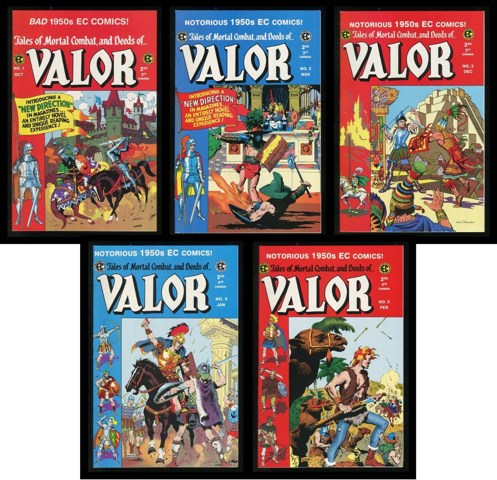 Valor Gemstone Reprint Comic Set 1-2-3-4-5 Lot Gladiator Barbarian Medieval War