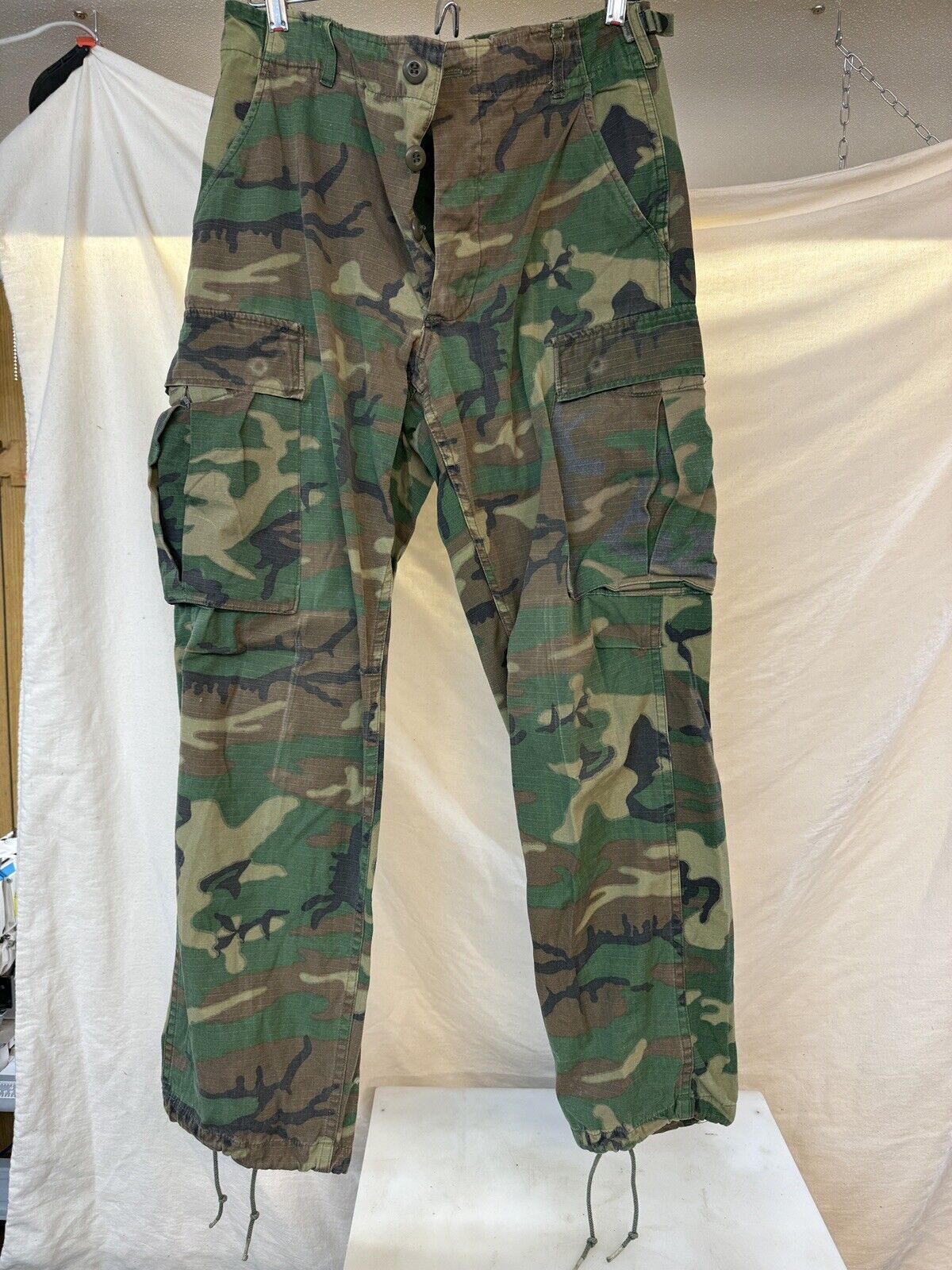 Vintage 70s Vietnam ERDL Rip Stop Jungle Camouflage Trousers Pants Size L Reg