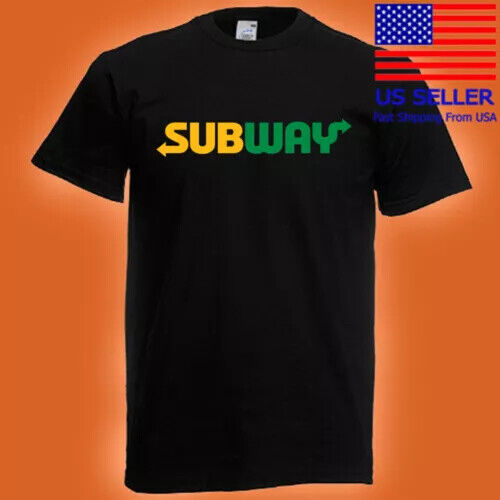 Subway Restaurant Men\'s Black T-Shirt Size S-5XL