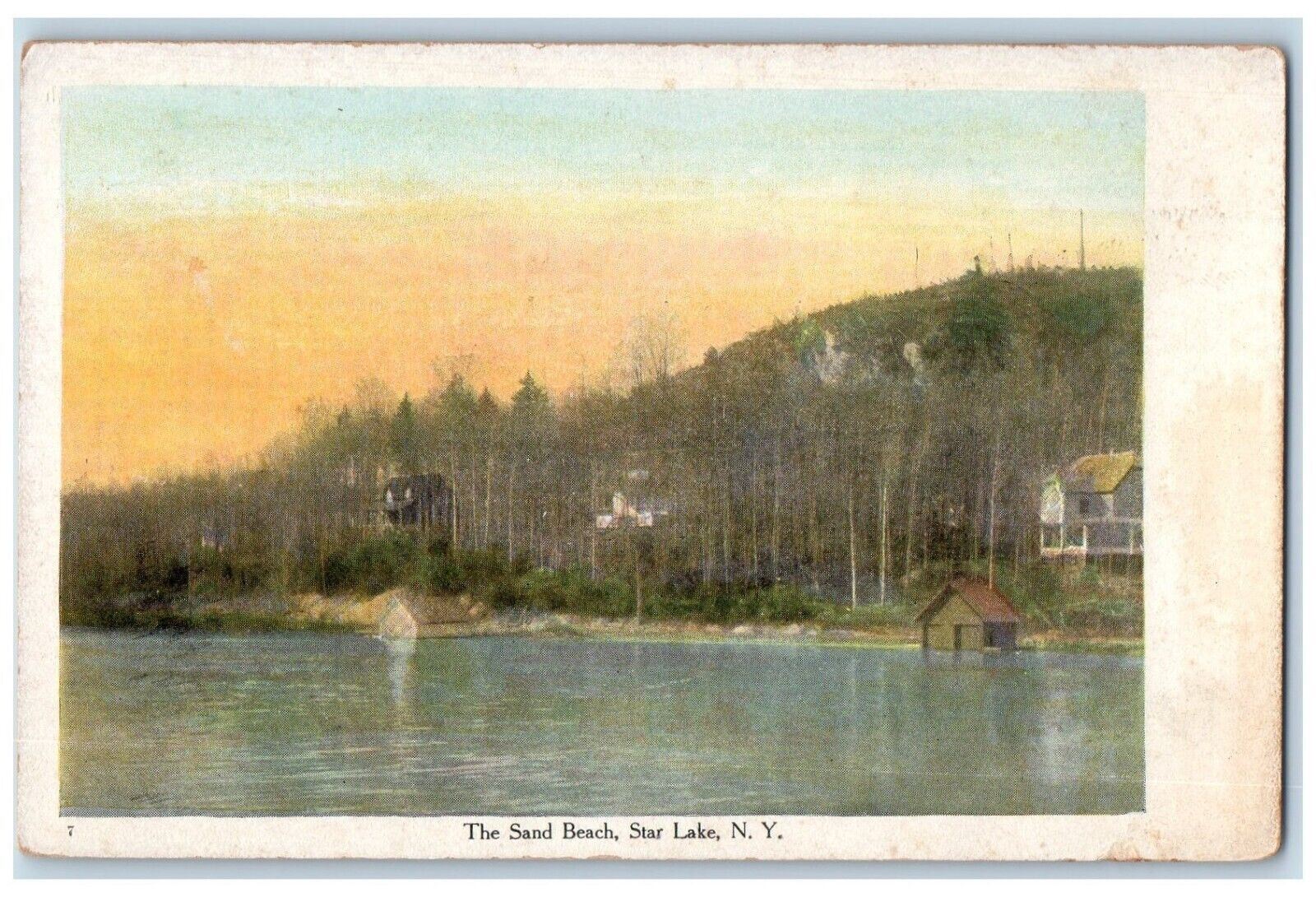 c1910 Sand Beach Mountains Scenic View Star Lake New York NY Vintage Postcard