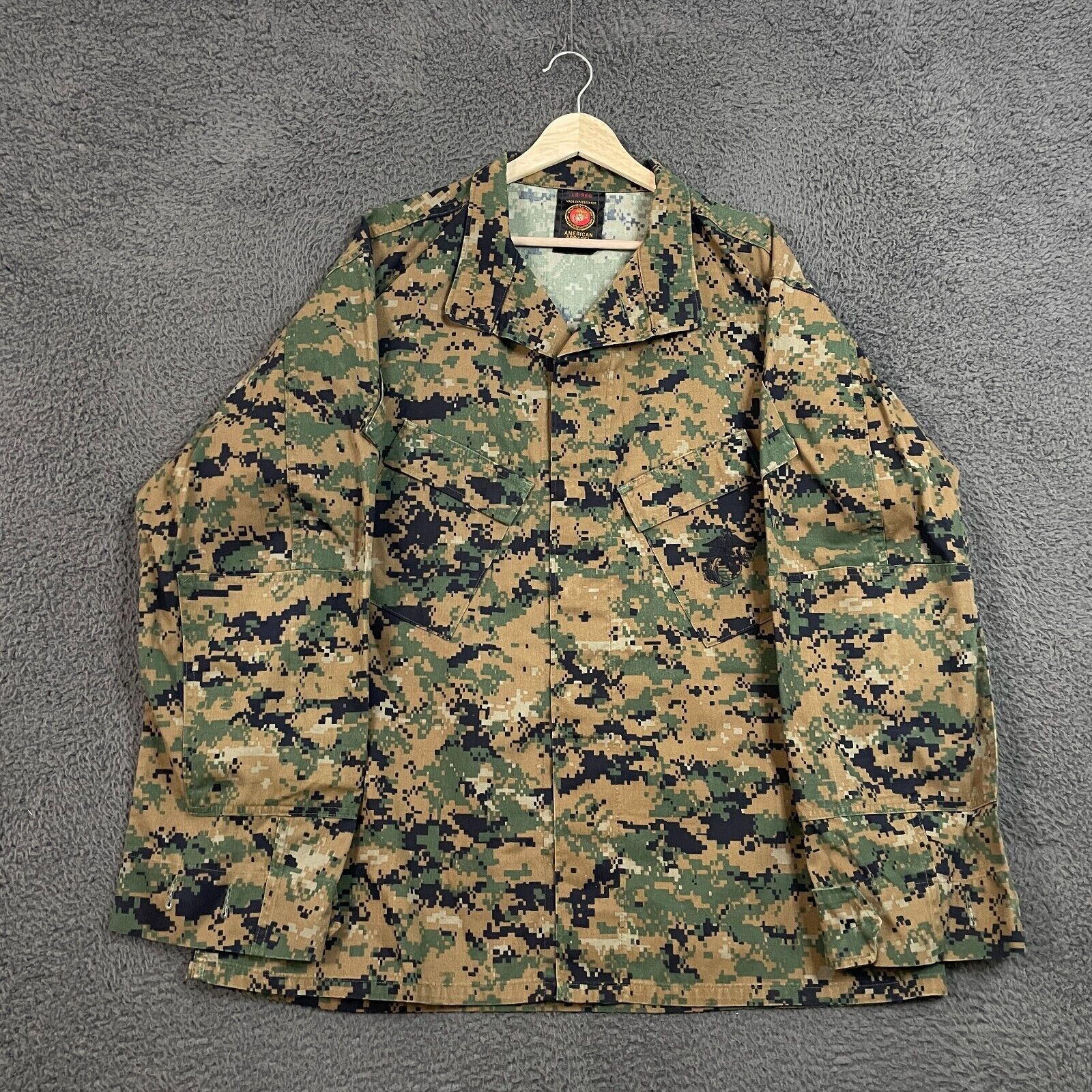 USMC Shirt Mens Large Regular MCCUU Blouse Woodland Camouflage MARPAT Military