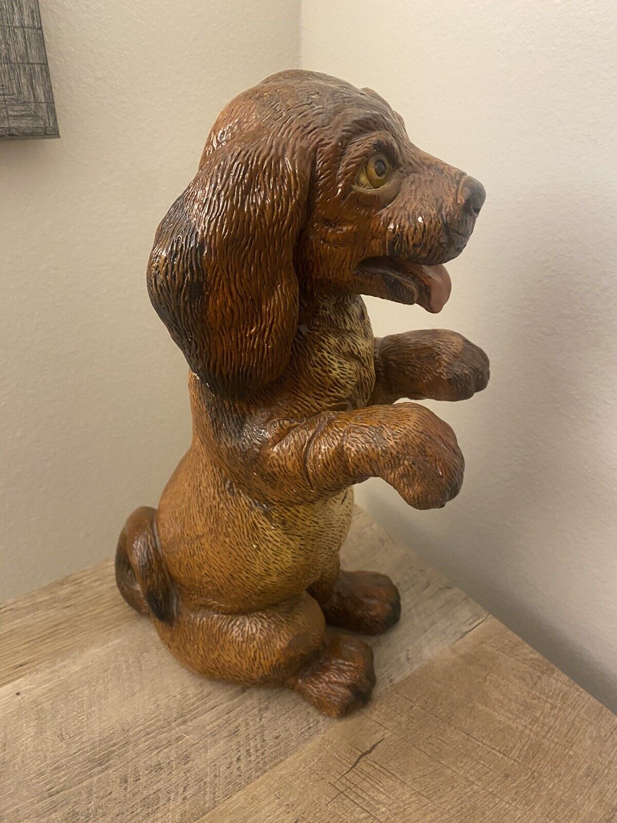 Vintage Progressive Art Product DOG Figurine 1976 Brown 13” Canine Statue