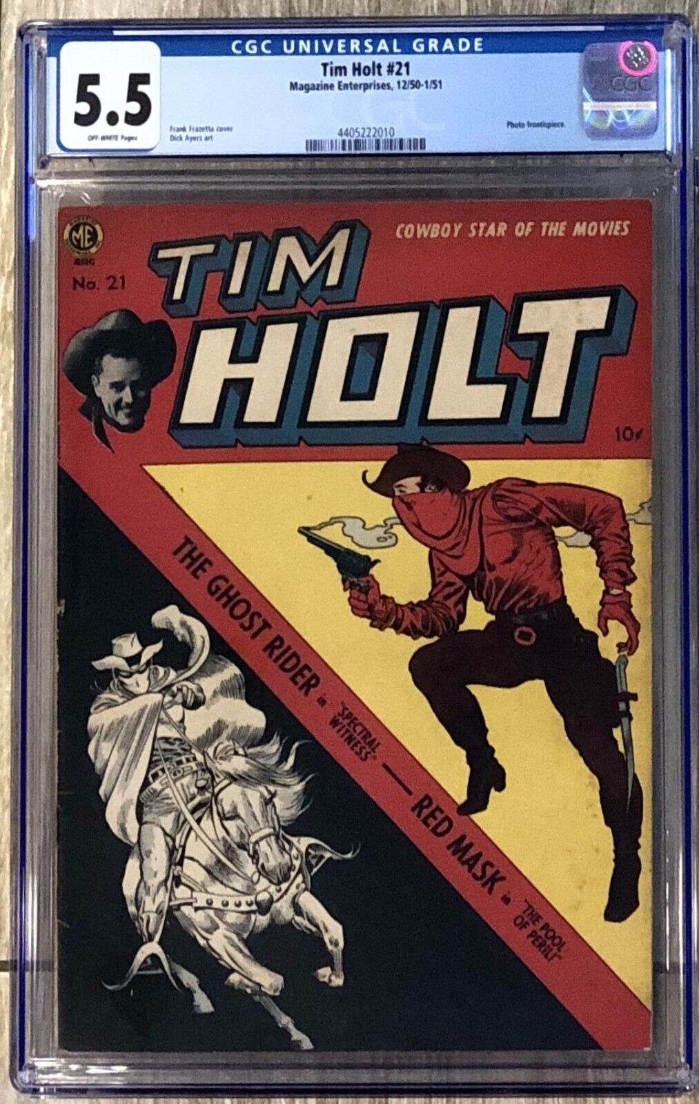 Tim Holt #21 CGC 5.5 (1951 Magazine Enterprise) Ghost Rider Frank Frazetta Cover