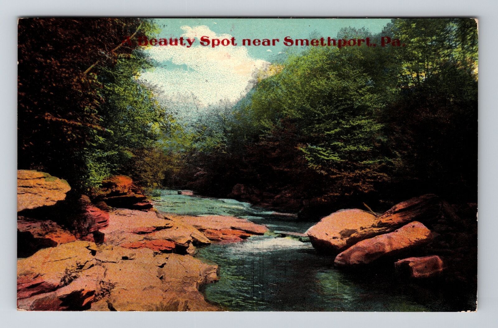 Smethport PA-Pennsylvania, Scenic River & Trees, Vintage Postcard