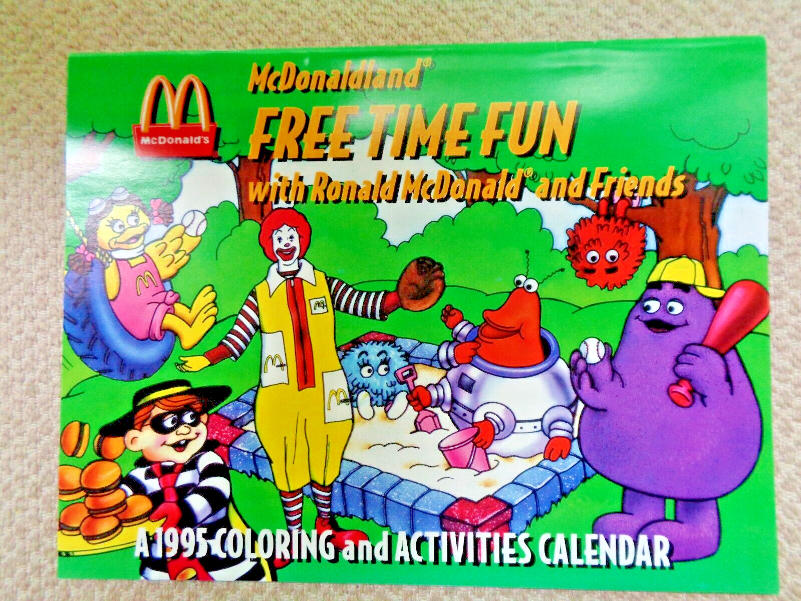 McDonald\'s 1995 Coloring & Activity Unused Calendar